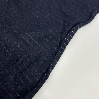 KANEMASA カネマサ ネイビー HIGH GAUGE MILLED WOOL STRIPE SHIRTS トップス