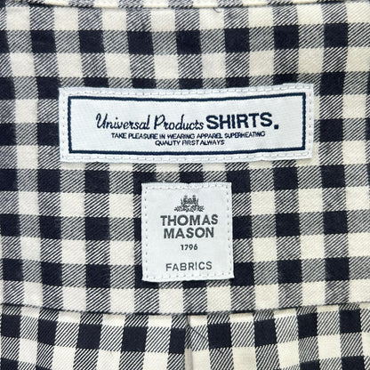 UNIVERSAL PRODUCTS ユニバーサルプロダクツ ブラック×ホワイト トーマスメイソン ブロックチェックネル レギュラーシャツ トップス