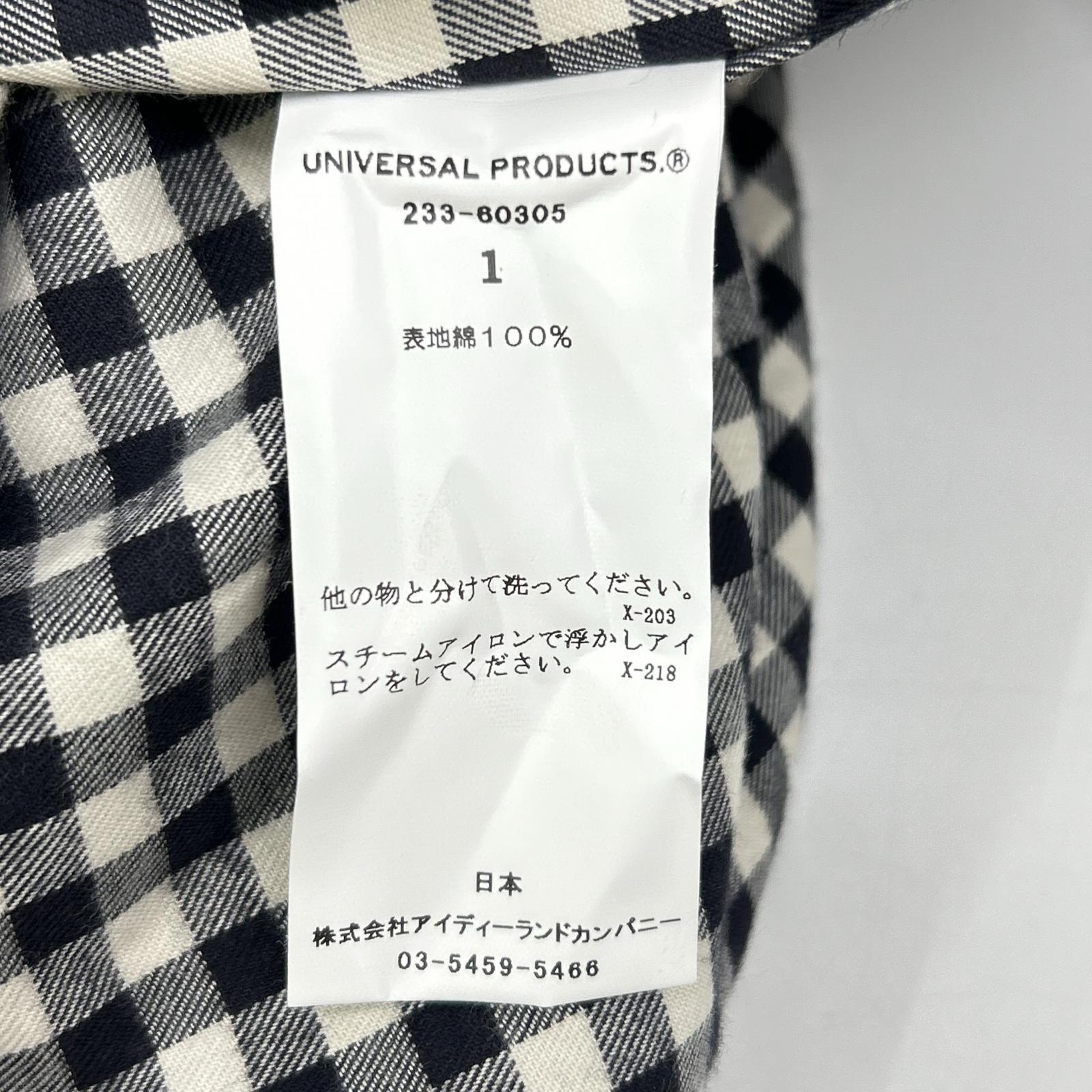 UNIVERSAL PRODUCTS ユニバーサルプロダクツ ブラック×ホワイト トーマスメイソン ブロックチェックネル レギュラーシャツ トップス