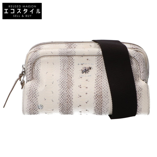 A.D.M.J. Accessoires De Mademoiselle ADMJ [Near Mint] 22SC020201 THE BEE Python Clasp Shoulder Bag