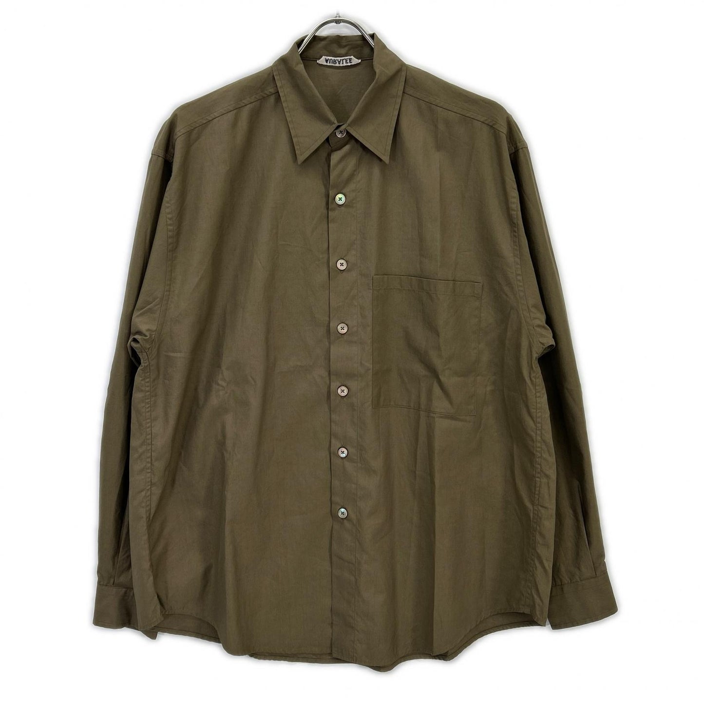 AURALEE オーラリー A24AS02TN 24AW 卡其色 WASHED FINX 斜纹大衬衫 长袖衬衫 上衣