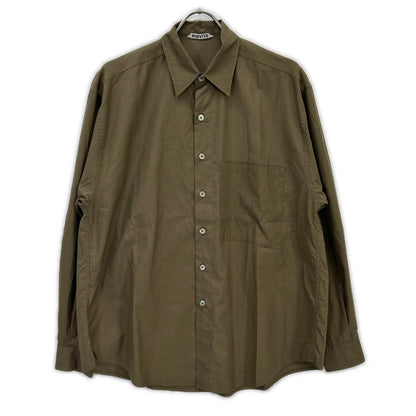 AURALEE オーラリー A24AS02TN 24AW 卡其色 WASHED FINX 斜纹大衬衫 长袖衬衫 上衣