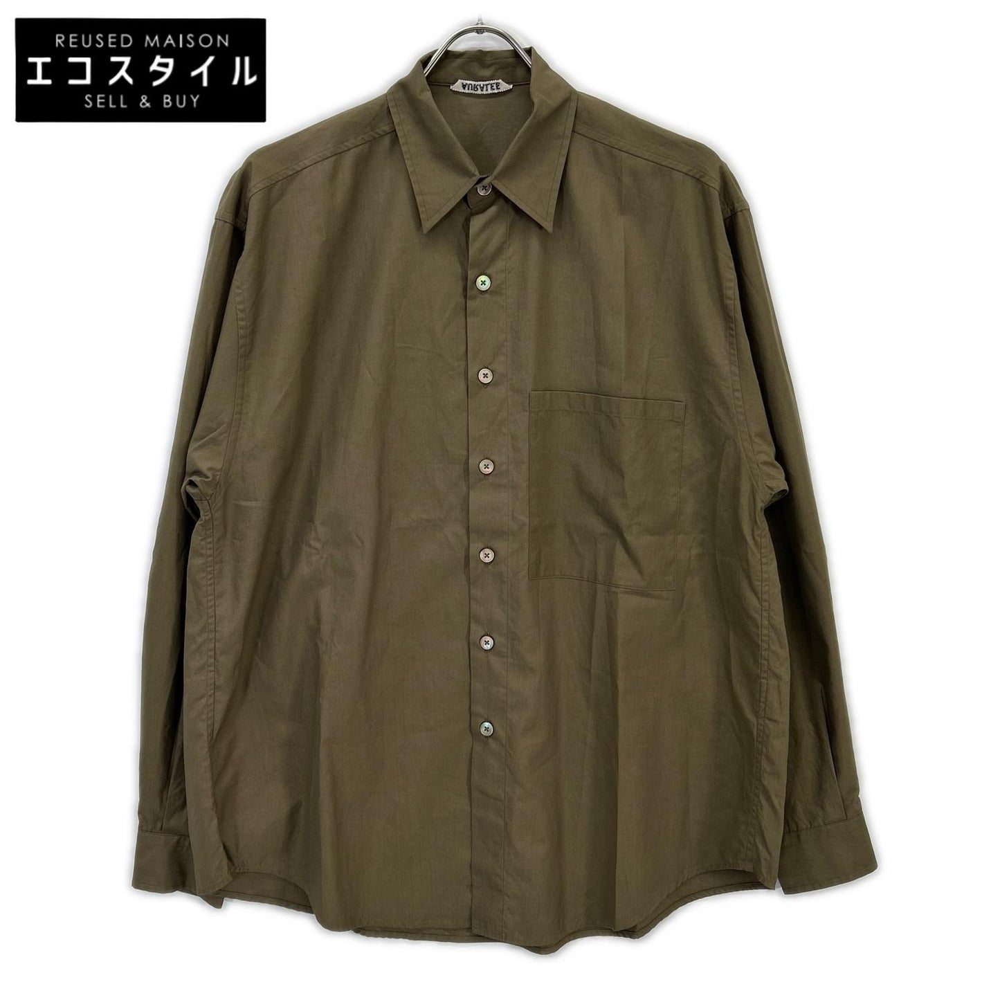 AURALEE オーラリー A24AS02TN 24AW 卡其色 WASHED FINX 斜纹大衬衫 长袖衬衫 上衣