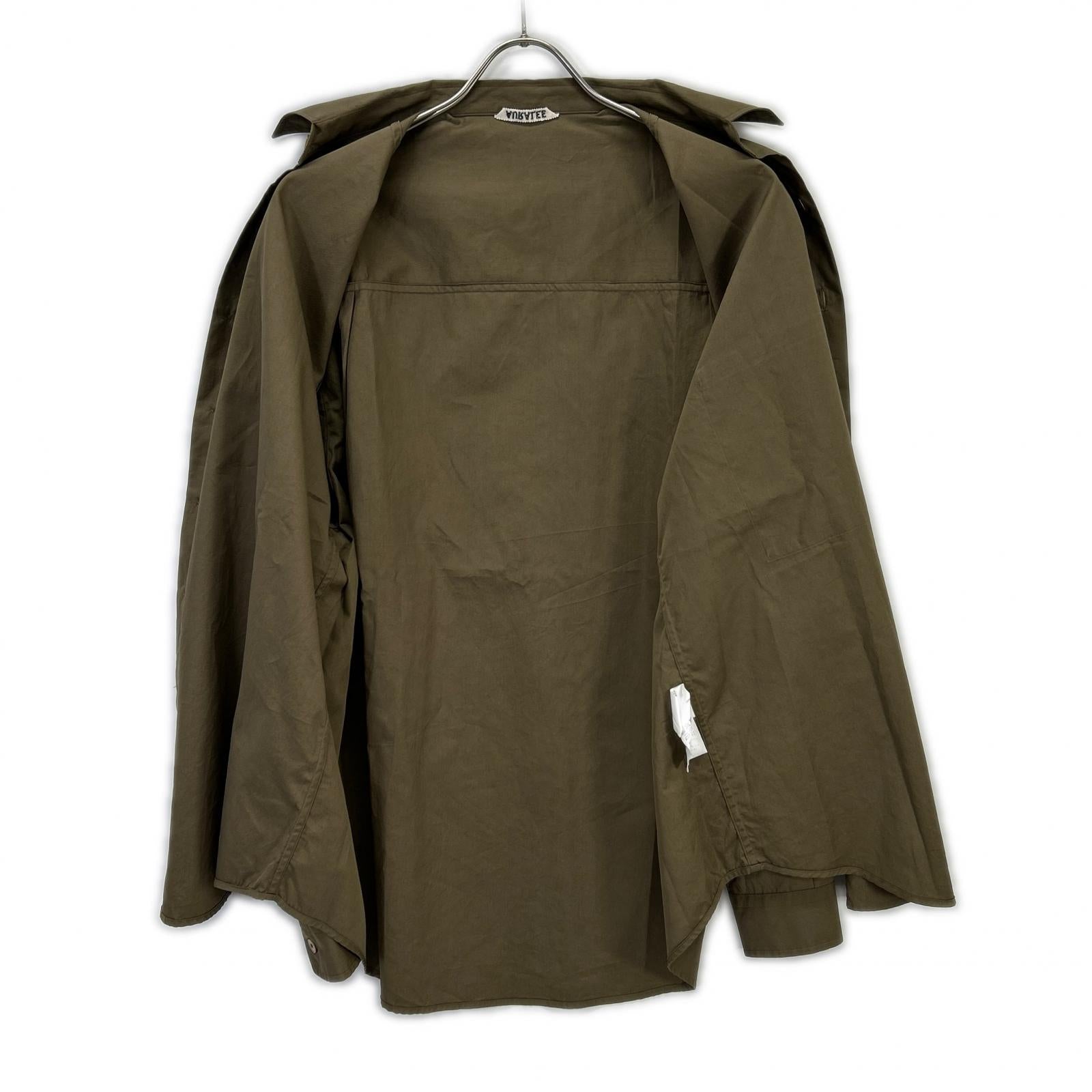AURALEE オーラリー A24AS02TN 24AW 卡其色 WASHED FINX 斜纹大衬衫 长袖衬衫 上衣