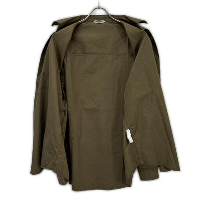 AURALEE オーラリー A24AS02TN 24AW 卡其色 WASHED FINX 斜纹大衬衫 长袖衬衫 上衣