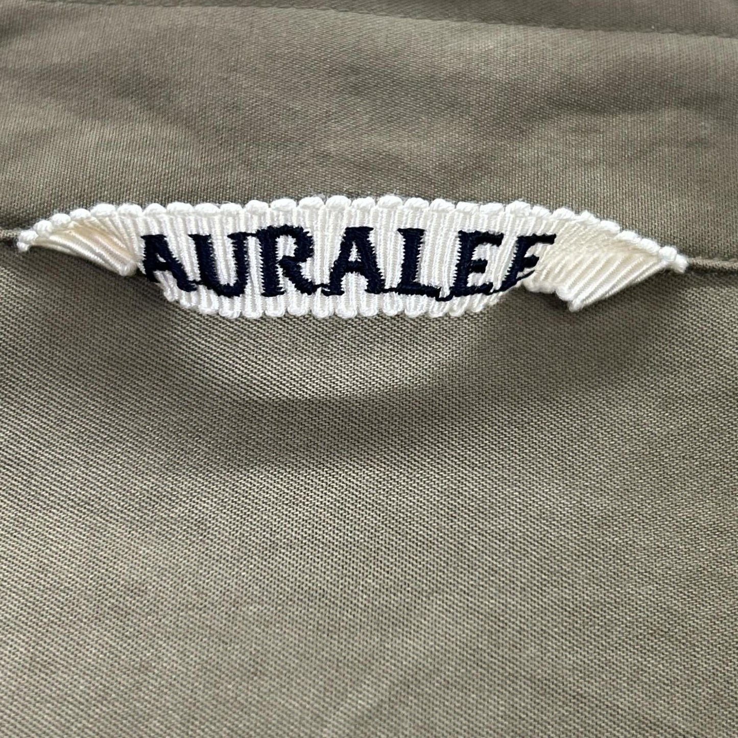 AURALEE オーラリー A24AS02TN 24AW 卡其色 WASHED FINX 斜纹大衬衫 长袖衬衫 上衣