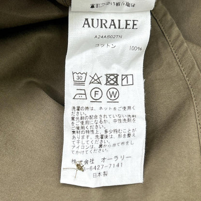 AURALEE オーラリー A24AS02TN 24AW 卡其色 WASHED FINX 斜纹大衬衫 长袖衬衫 上衣
