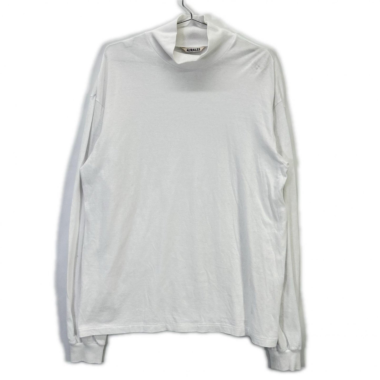 AURALEE オーラリー A22AP03ST 22AW ホワイト コットン100 SEAMLESS HI NECK L/S TEE カットソー トップス