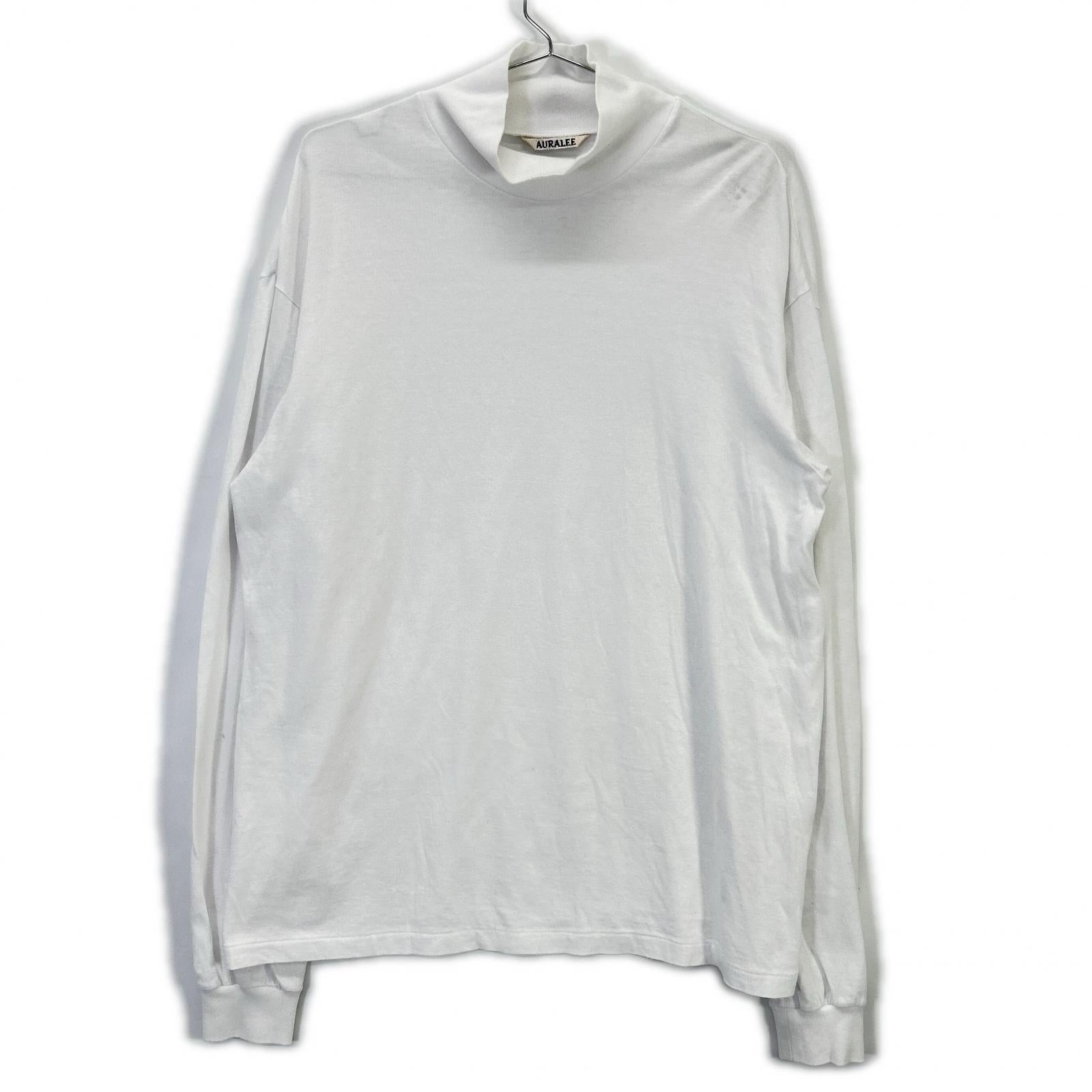 AURALEE オーラリー A22AP03ST 22AW ホワイト コットン100 SEAMLESS HI NECK L/S TEE カットソー トップス