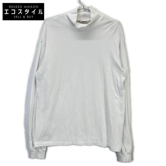AURALEE オーラリー A22AP03ST 22AW ホワイト コットン100 SEAMLESS HI NECK L/S TEE カットソー トップス