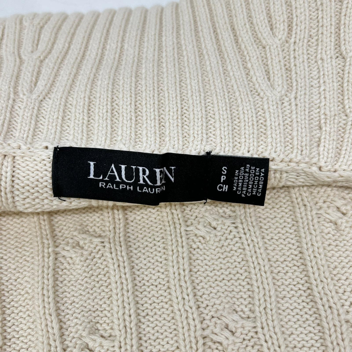 LAUREN RALPH LAUREN ローレン ラルフローレン アイボリー バックルド コットン セーター トップス