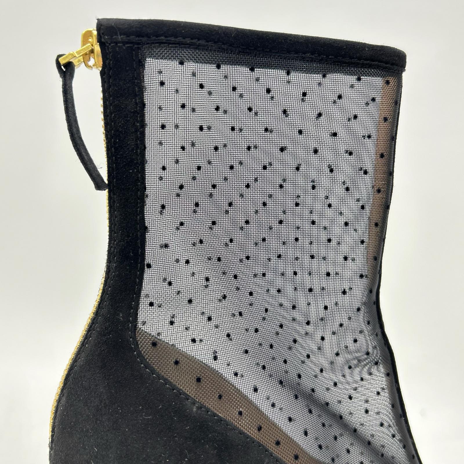 PELLICO ペリーコ DOT TULLE BOOTS METRO スエードｘメッシュ ヒール ショートブーツ シューズ