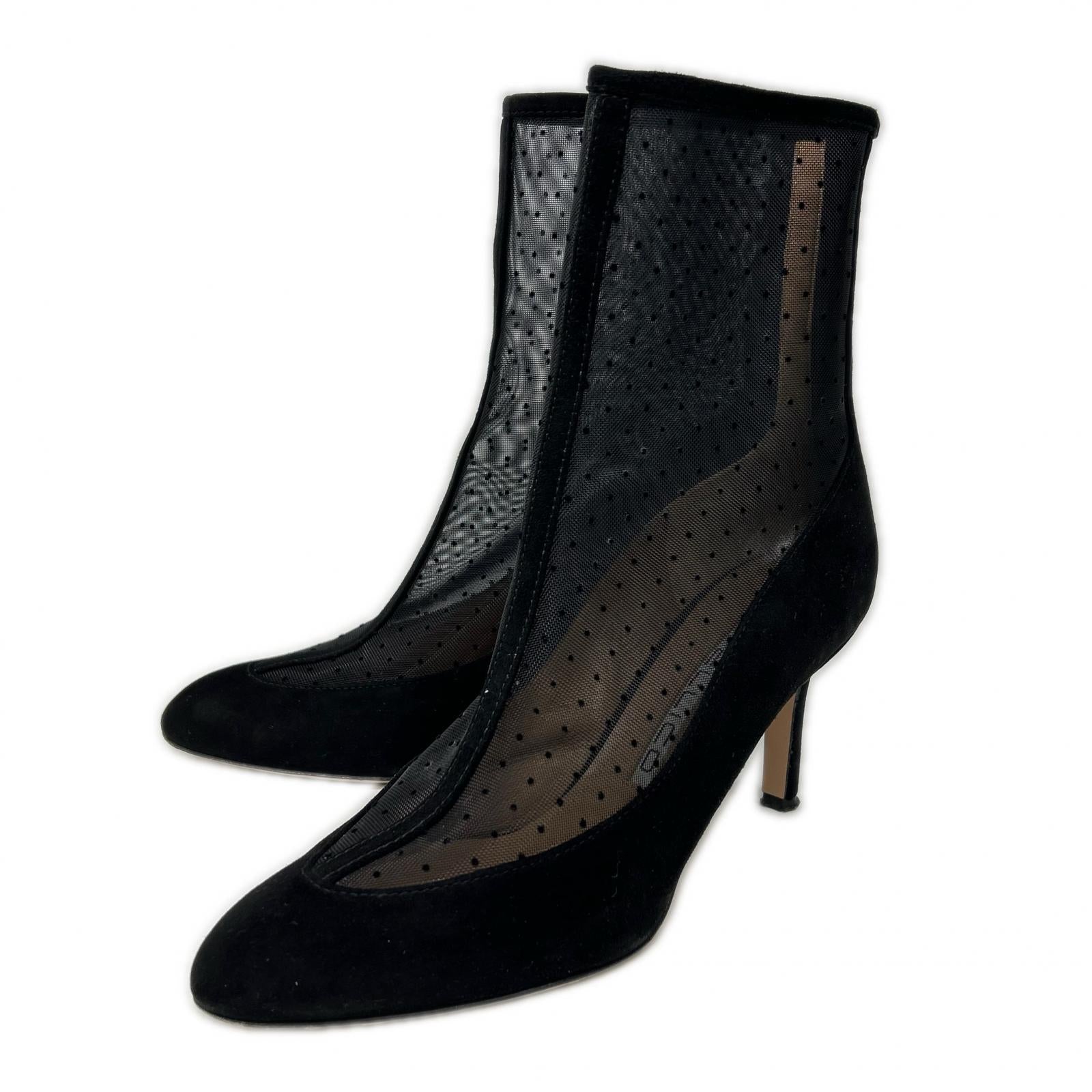 PELLICO ペリーコ DOT TULLE BOOTS METRO スエードｘメッシュ ヒール ショートブーツ シューズ
