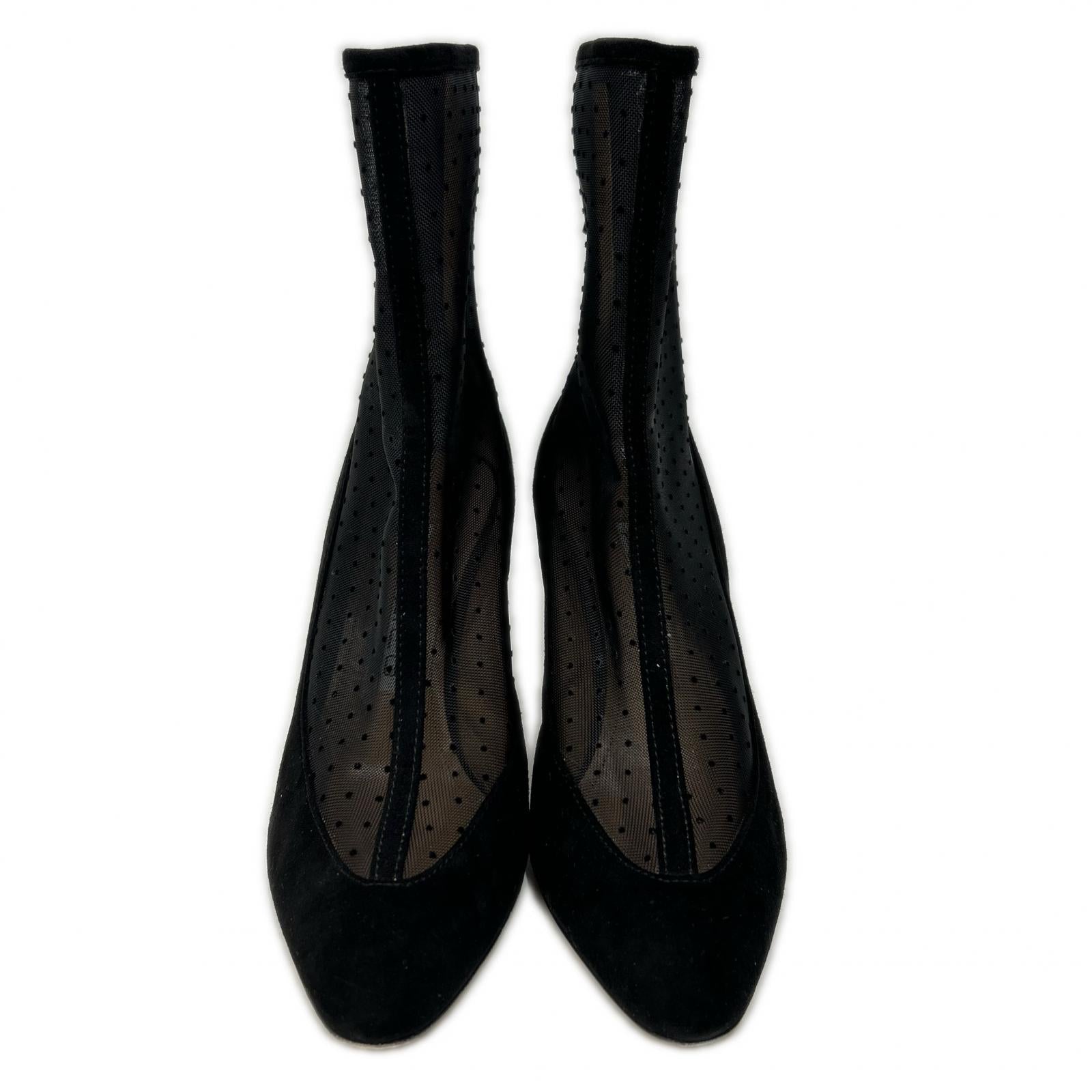 PELLICO ペリーコ DOT TULLE BOOTS METRO スエードｘメッシュ ヒール ショートブーツ シューズ