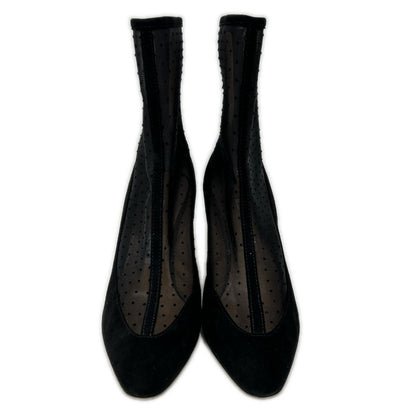PELLICO ペリーコ DOT TULLE BOOTS METRO スエードｘメッシュ ヒール ショートブーツ シューズ