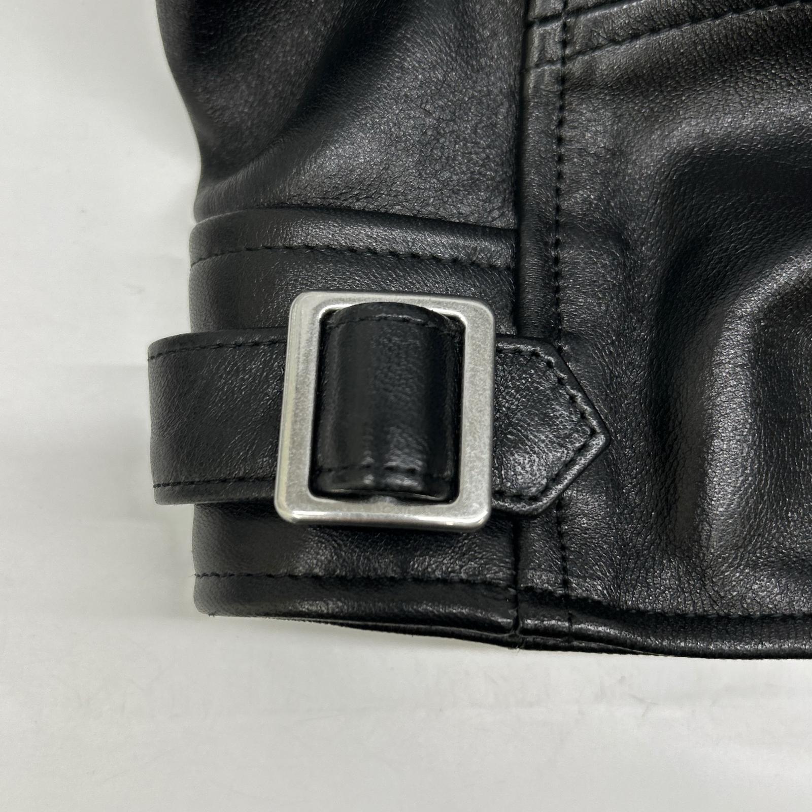 782-3950077 25 Model Black Sheep Leather NEW DOUBLE BREAST RIDERS Jacket L Men's