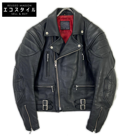 KADOYA カドヤ 【K'S LEATHER】ブラック 牛革 肩肘パッド付き ダブルライダースジャケット ジャケット