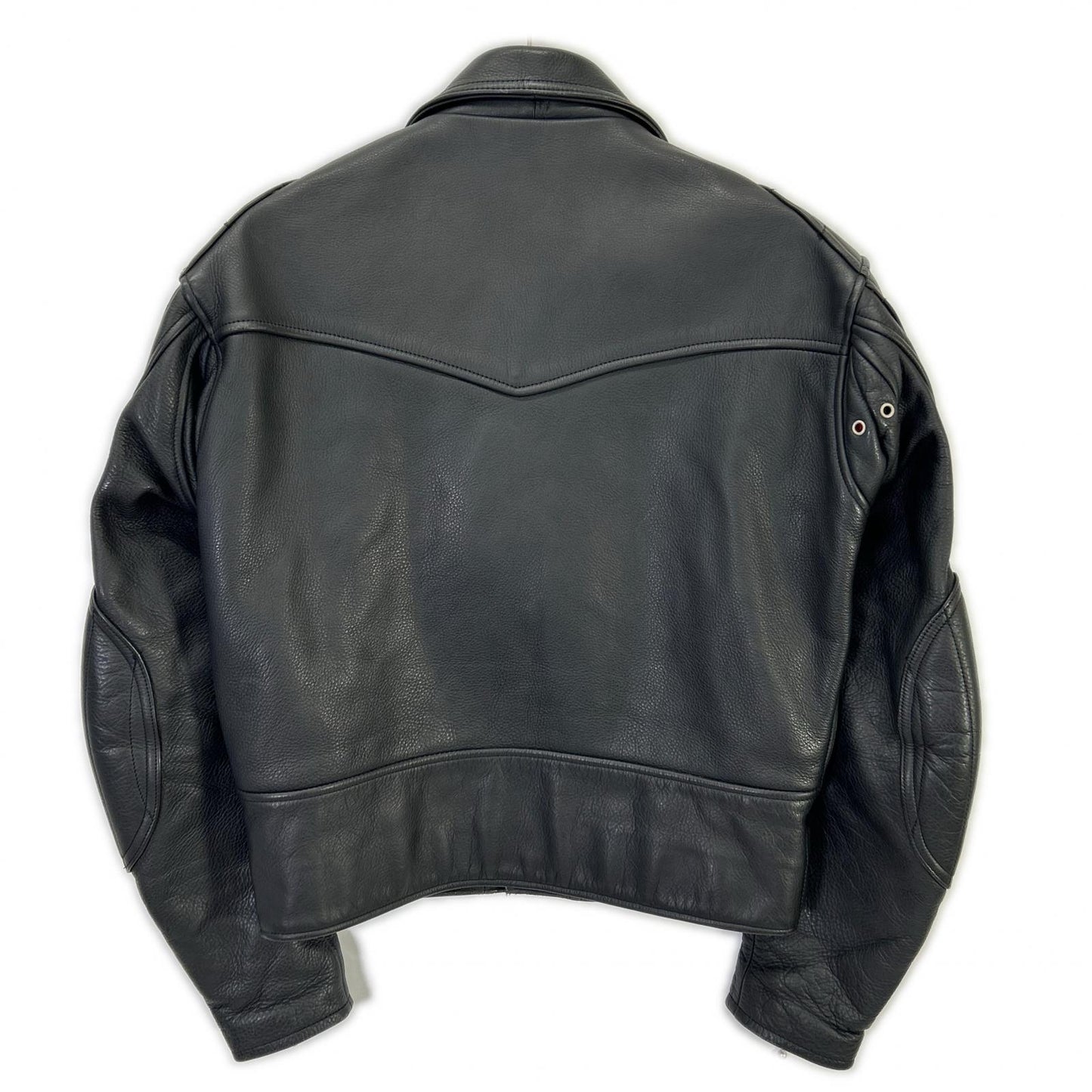 【K'S LEATHER】黑色 牛皮 肩肘带护垫 双排扣机车夹克 M 男士