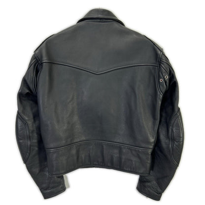 【K'S LEATHER】黑色 牛皮 肩肘带护垫 双排扣机车夹克 M 男士