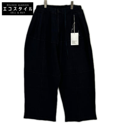 ANCELLM ANC-PT110 Black SMOOTH PANEL WIDE SLACKS Bottoms