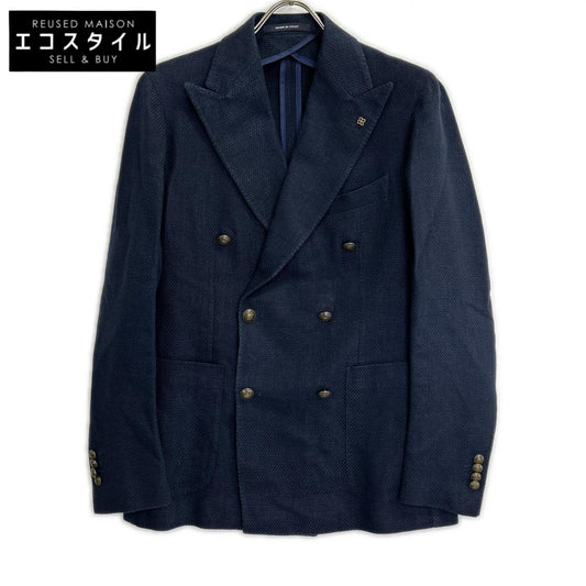 1SMC20K ﾈｲﾋﾞｰ ﾘﾈﾝｺｯﾄﾝ ﾓﾝﾃｶﾙﾛ ﾀﾞﾌﾞﾙﾌﾞﾚｽﾄ 6Bｼﾞｬｹｯﾄ ジャケット 46/7　R メンズ