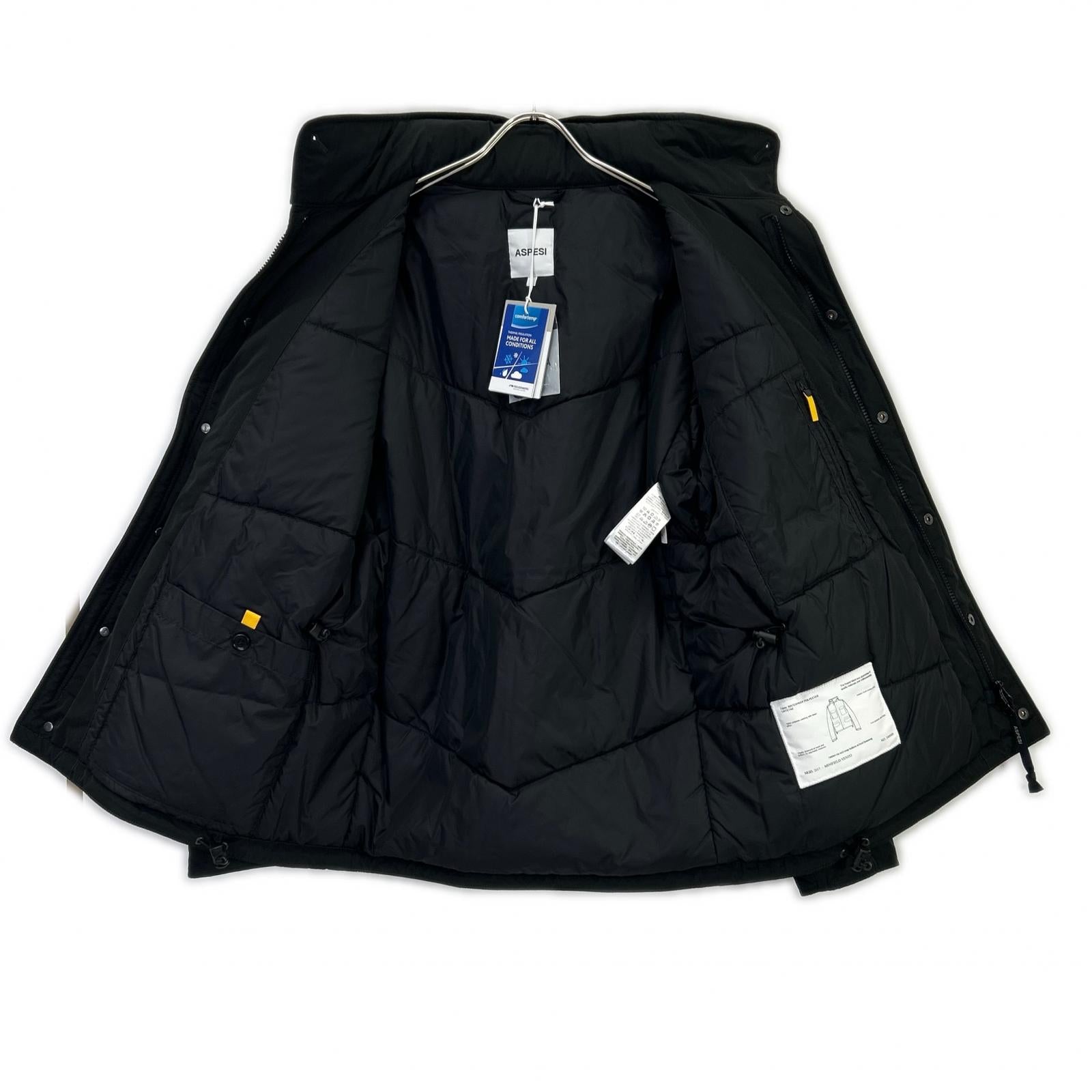 W412I17G703 MINIFIELD VENTO ﾌﾞﾗｯｸ ﾎﾟﾘｴｽﾃﾙﾀﾌﾀ ﾊﾟﾃｯﾄﾞﾌｨｰﾙﾄﾞｼﾞｬｹｯﾄ ジャケット M メンズ