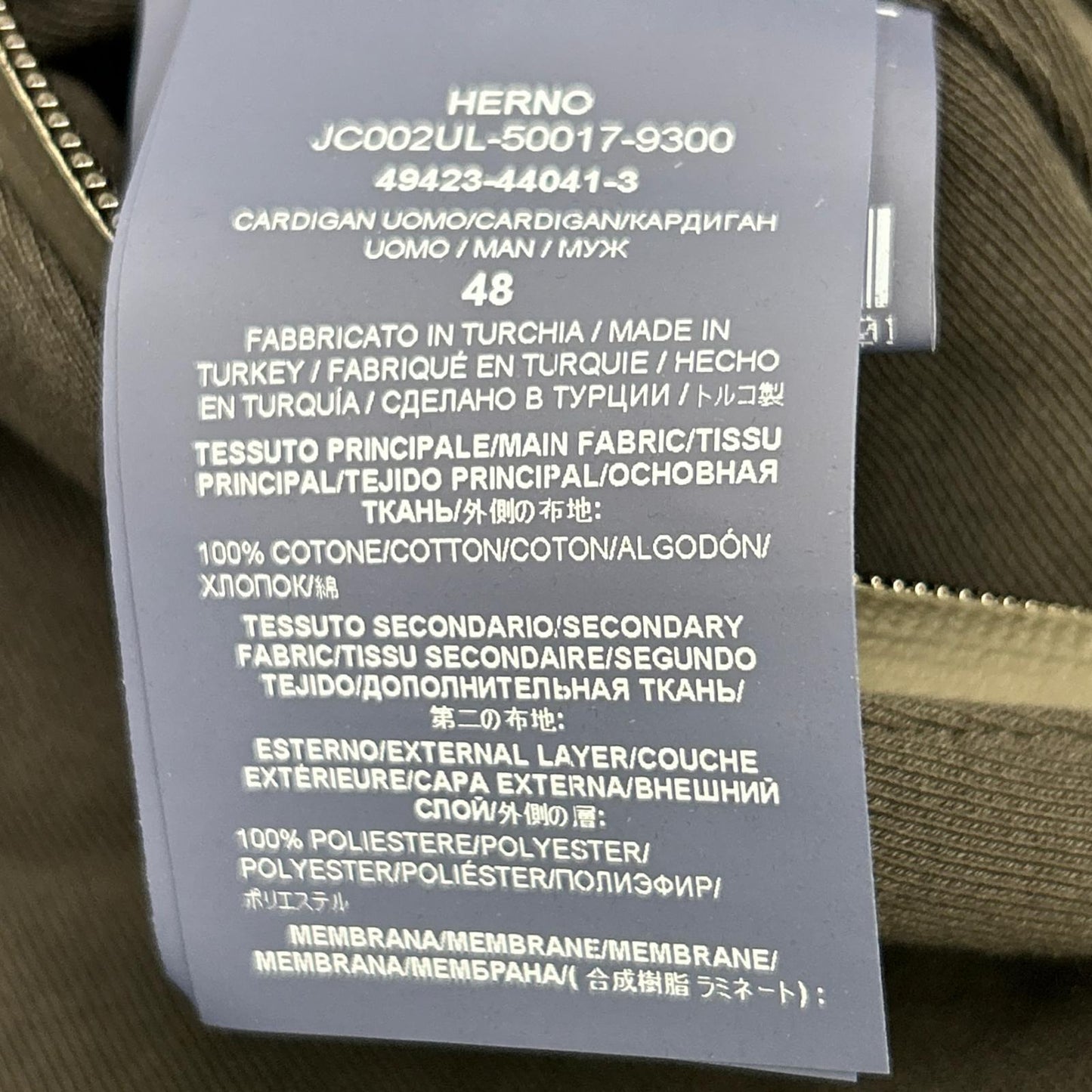 HERNO 赫尔诺 JC002UL-50017 Laminar系列 黑色 棉质尼龙拼接 拉链运动夹克 上衣