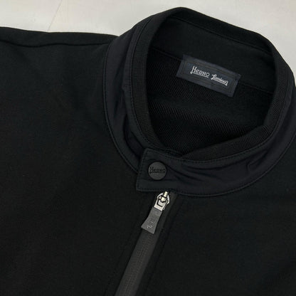 HERNO 赫尔诺 JC002UL-50017 Laminar系列 黑色 棉质尼龙拼接 拉链运动夹克 上衣