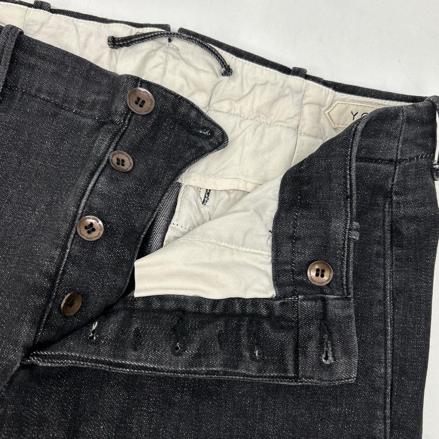 YPU037 ROBUSTO/Robust Wash Black Button Fly Denim Chino Pants Bottoms 31 Men's