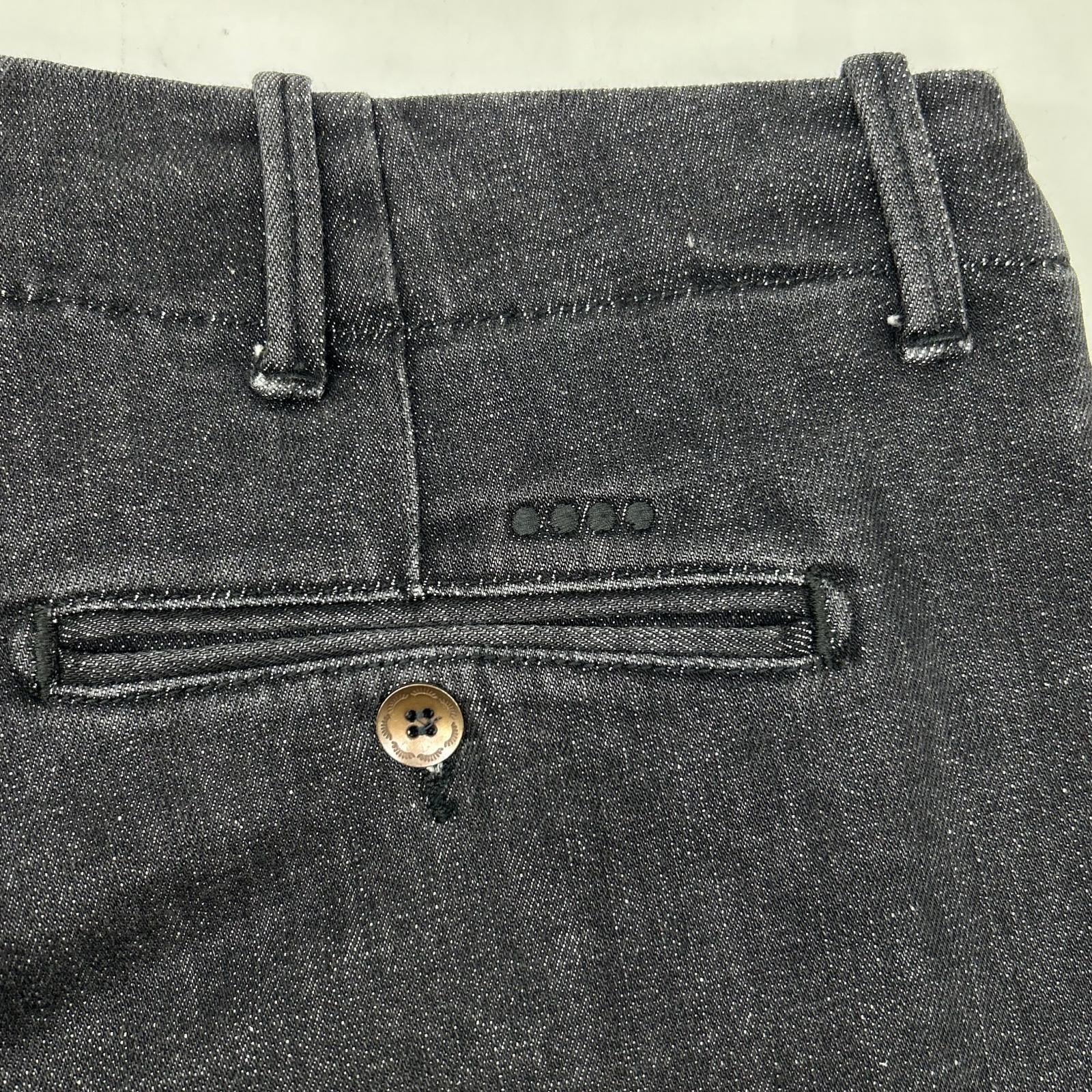 YPU037 ROBUSTO/Robust Wash Black Button Fly Denim Chino Pants Bottoms 31 Men's