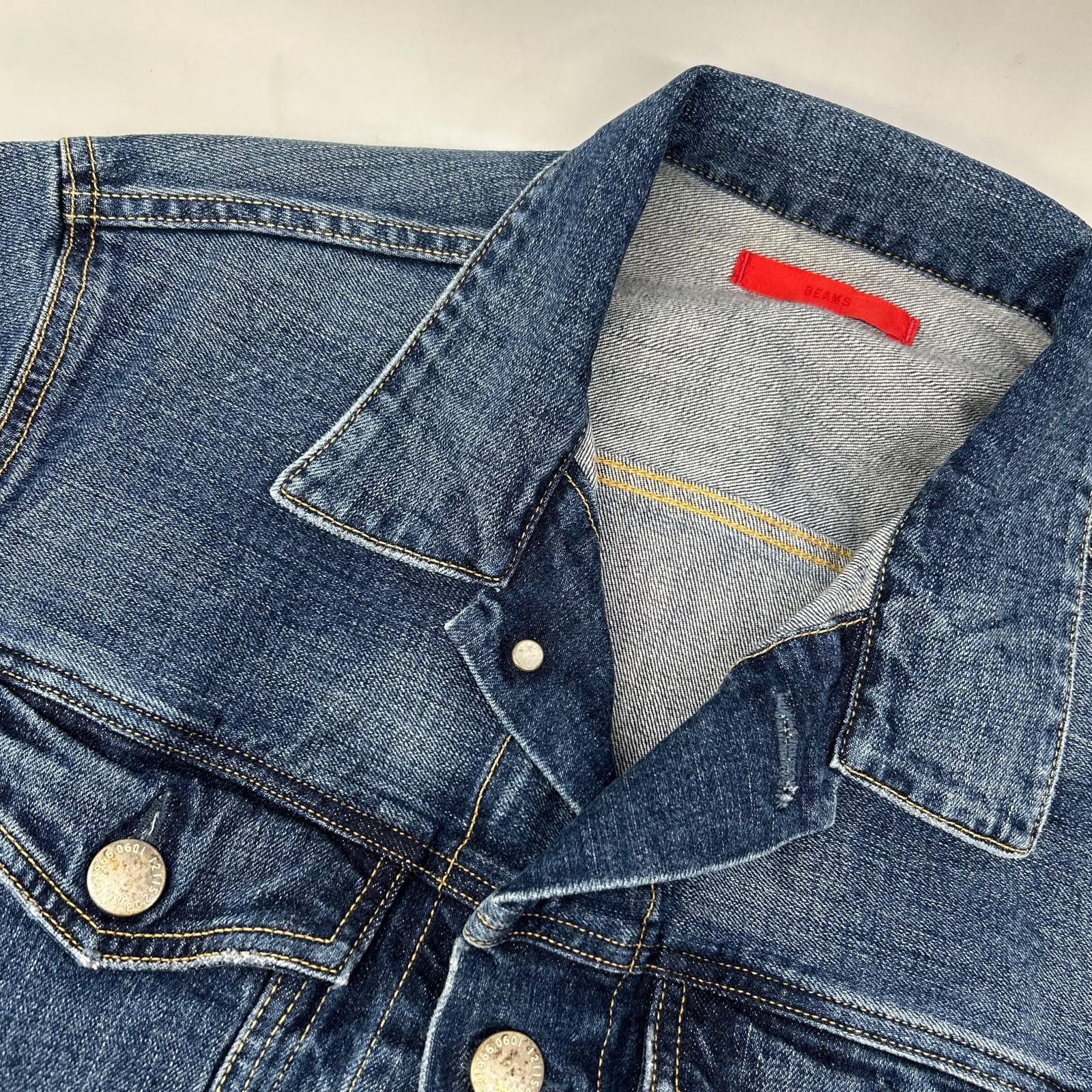 BEAMS bespoke BMG001 Blue Cotton Metal Button Holiday Jacket/Denim Jacket Jacket 2 Men's