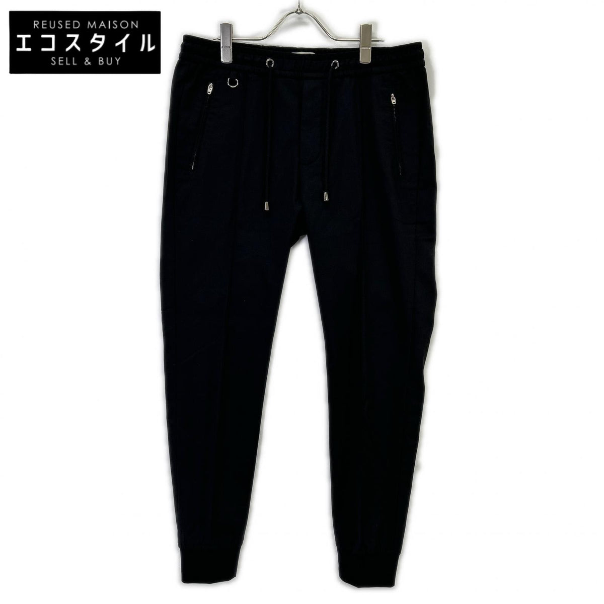 giab's ARCHIVIO ×干场义雅×菅原鞋店 联名 21A MSH/R 黑色 棉×尼龙 抽绳中缝慢跑裤 裤装