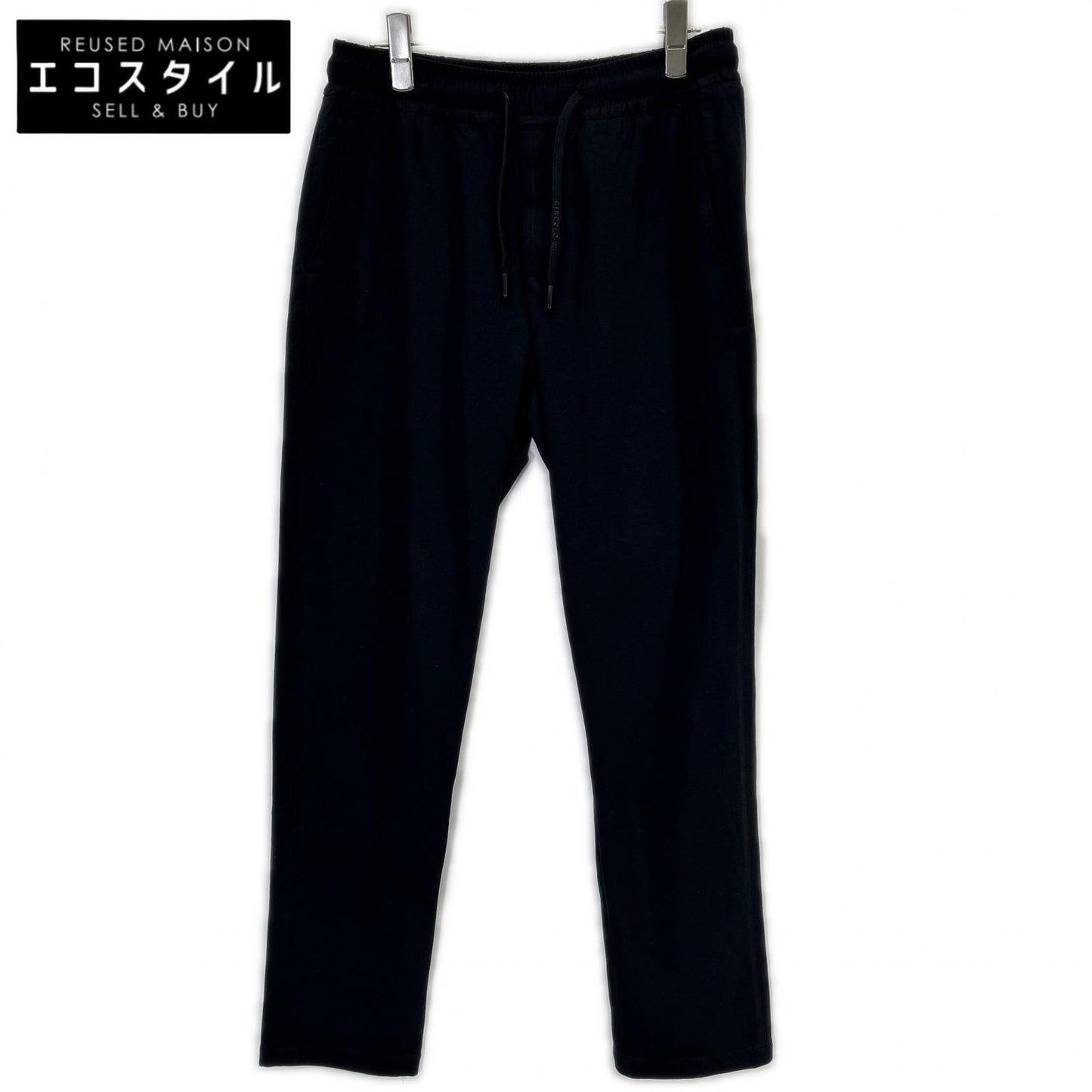 CN2532 Black Cotton Drawstring Light Jersey Easy Pants Bottoms 46 Men's