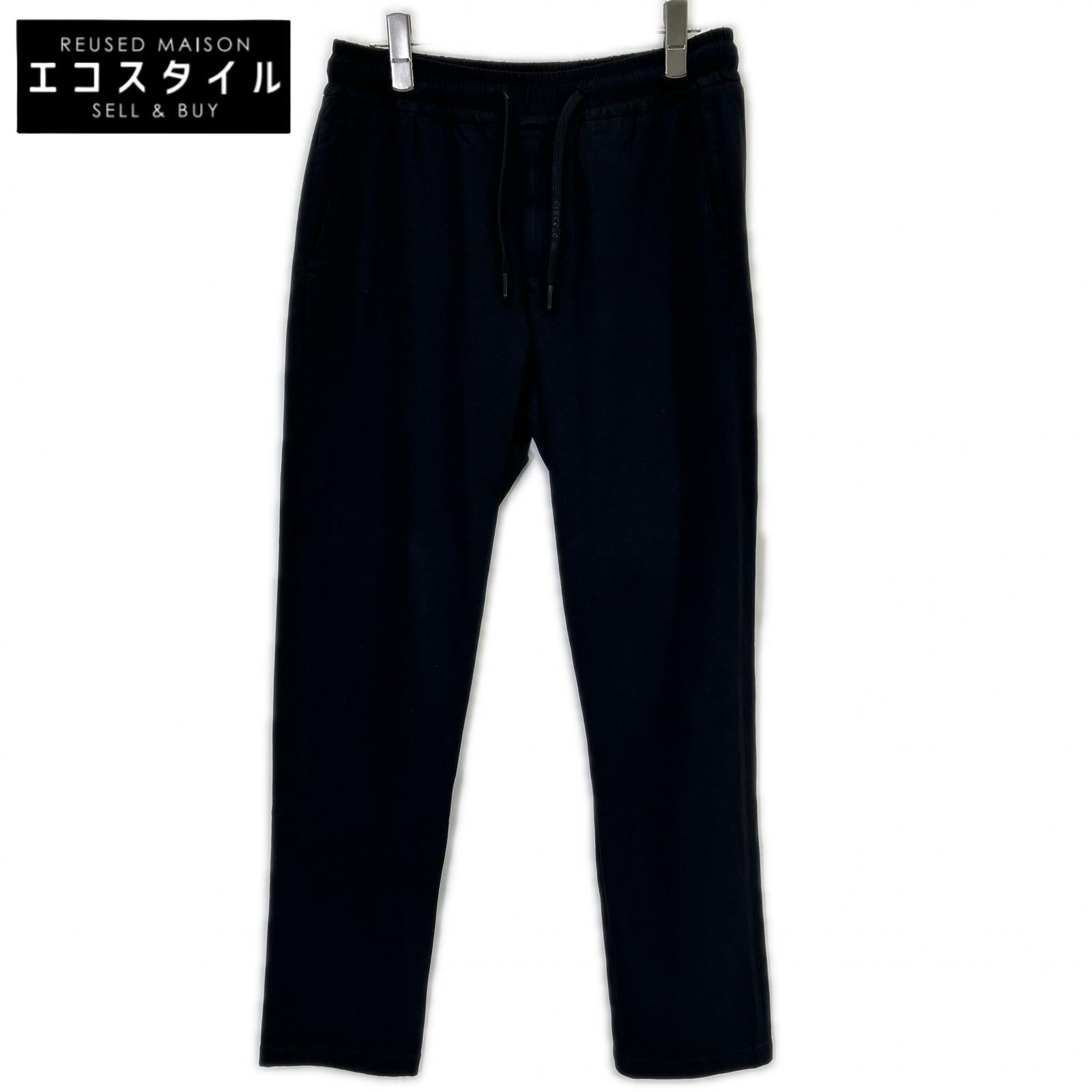 CN2532 Black Cotton Drawstring Light Jersey Easy Pants Bottoms 46 Men's