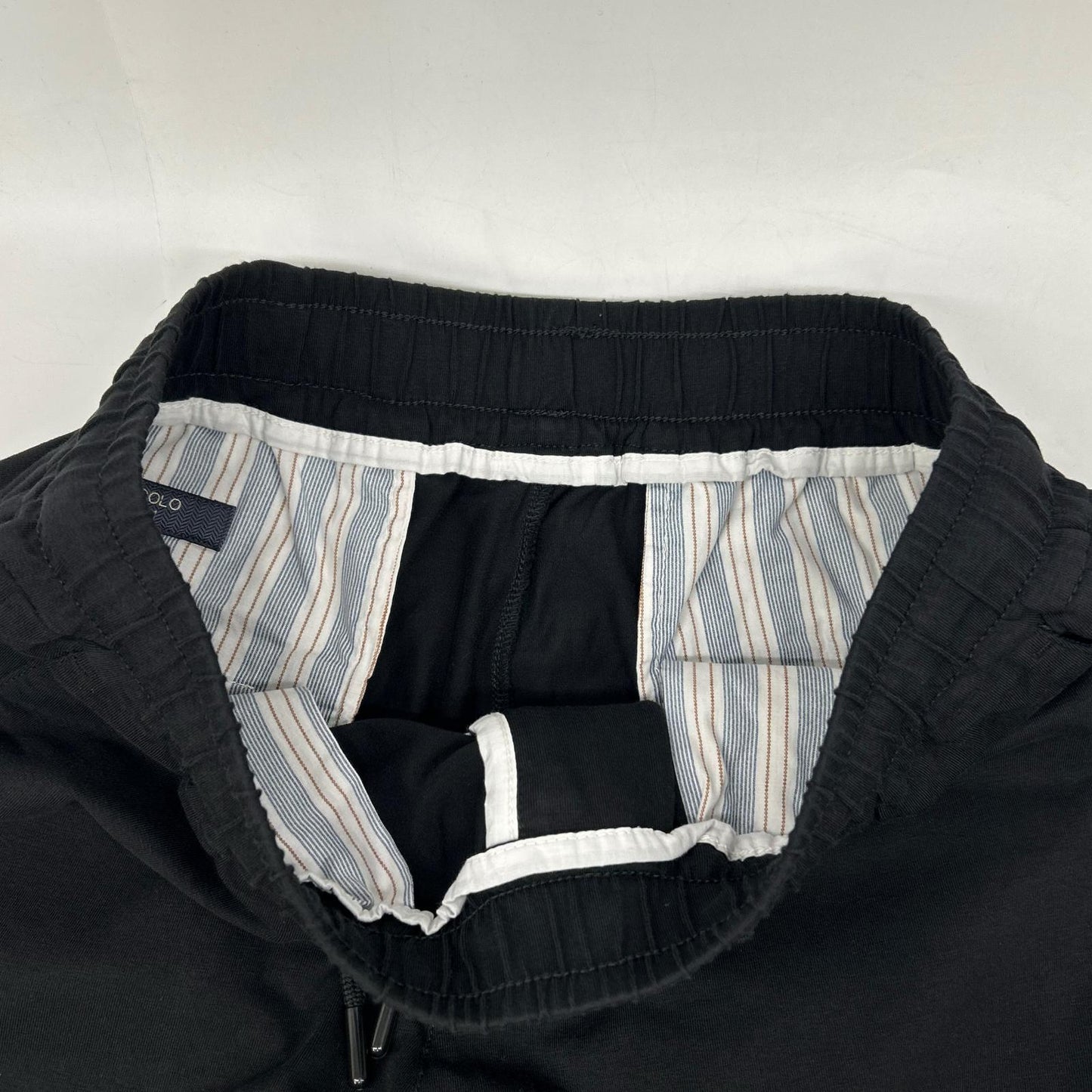 CN2532 Black Cotton Drawstring Light Jersey Easy Pants Bottoms 46 Men's