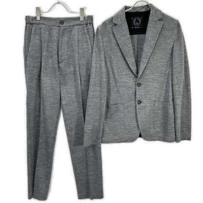 51BA419J Gray Cotton Blend 2B Tailored Jacket/Center Press Pants Setup Suit Setup M Men's