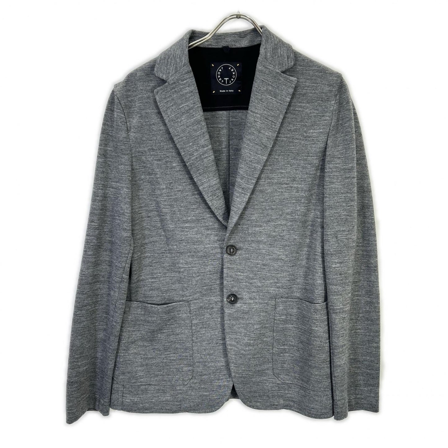 51BA419J Gray Cotton Blend 2B Tailored Jacket/Center Press Pants Setup Suit Setup M Men's