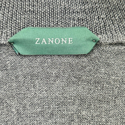 812512 ZR274 gray virgin wool stand collar zip knit cardigan top 48 men's