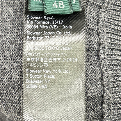 812512 ZR274 gray virgin wool stand collar zip knit cardigan top 48 men's