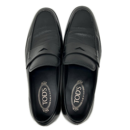 TOD'S トッズ 【美品】エンボスロゴ レザー コインローファー シューズ