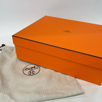 HERMES 爱马仕 H231307Z Elda 埃尔达 H形图案 麻底坡跟踝带凉鞋