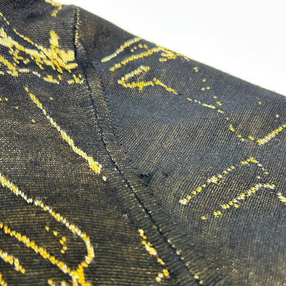 HERMES 爱马仕 Lemaire时期 黑色×黄色 100%真丝 环形袖 开衫 上衣