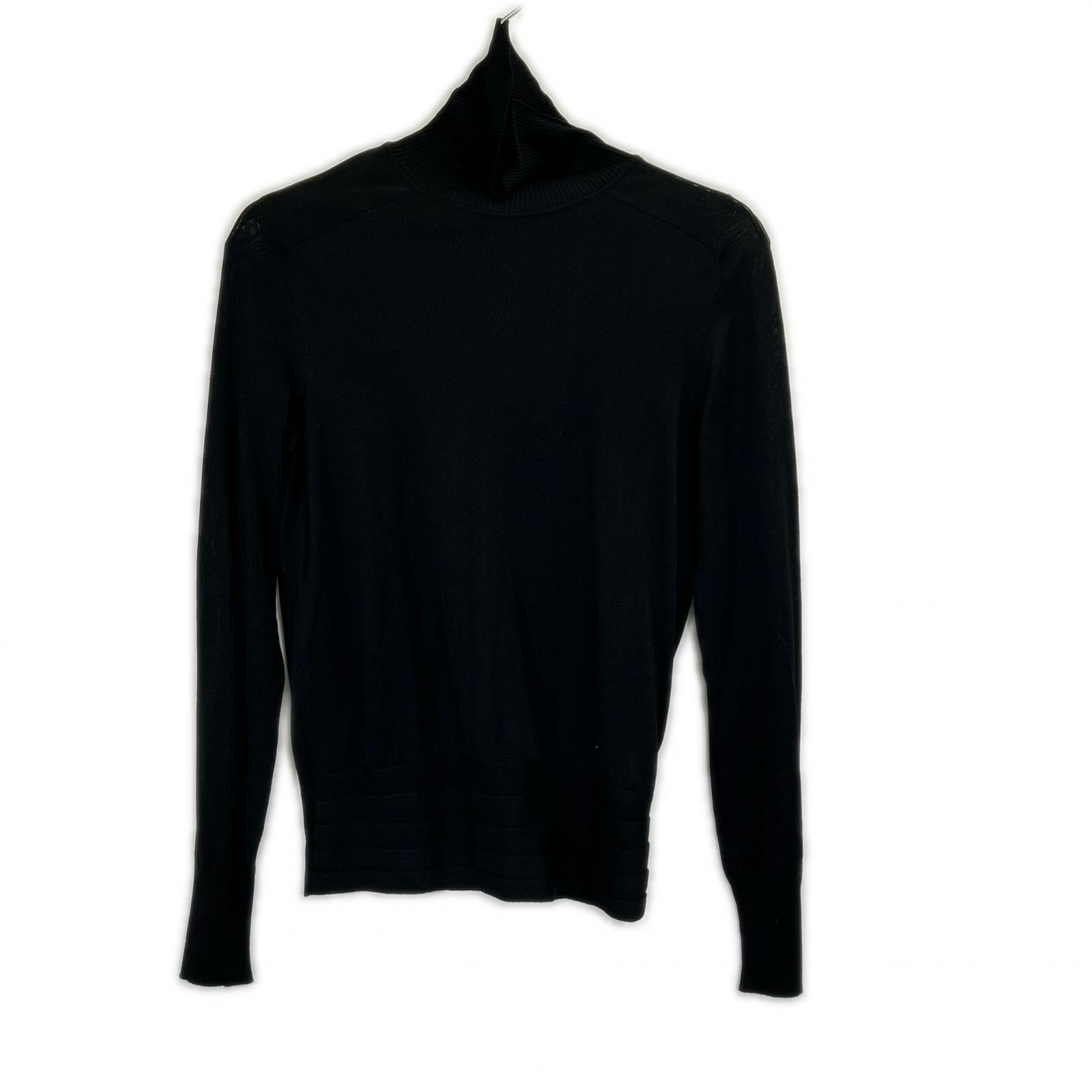 HERMES by Christophe Lemaire Black Bottleneck Long Sleeve Knit Top