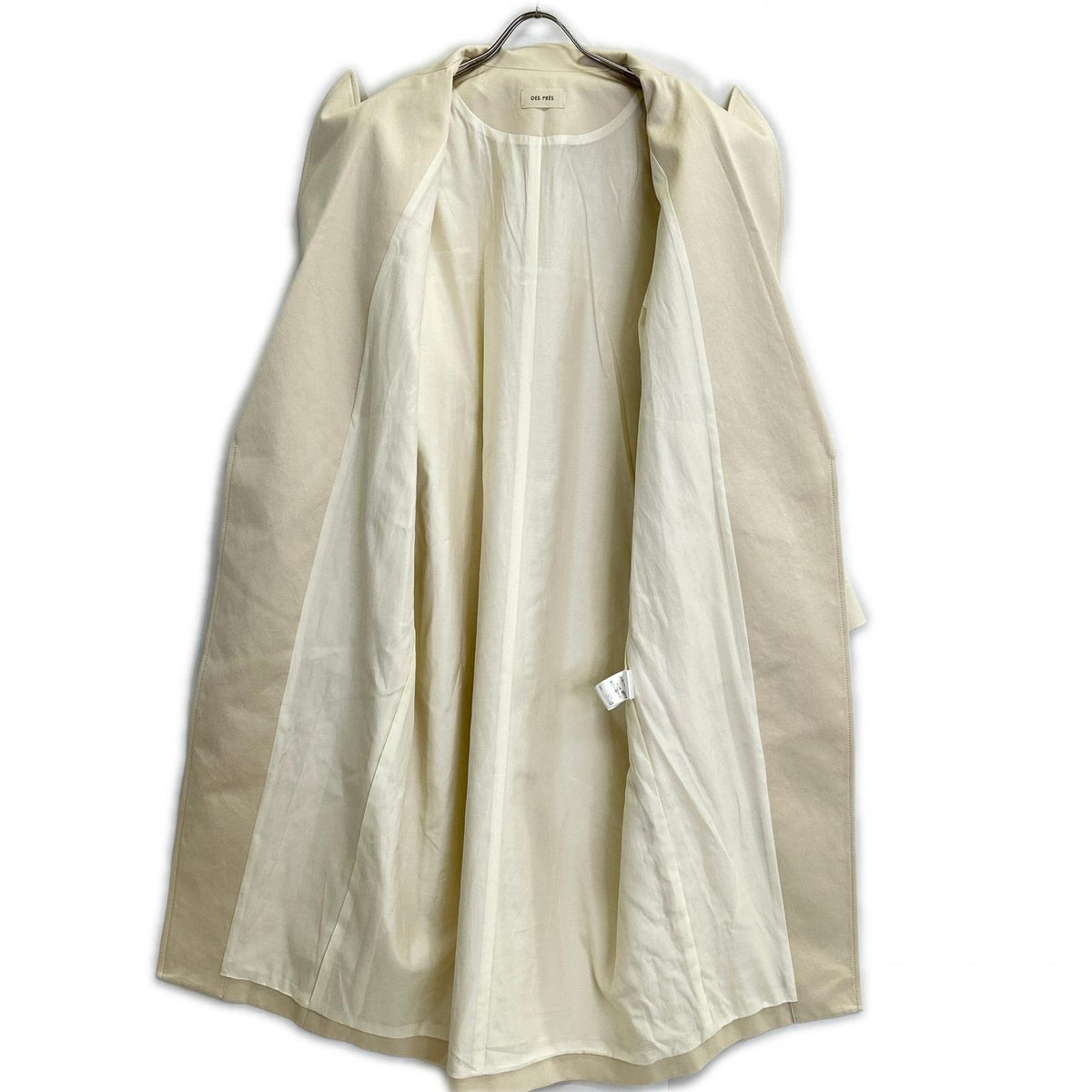 DES PRES Des Prés 25SS 22085108008 Ivory cotton-satin overcoat Coat