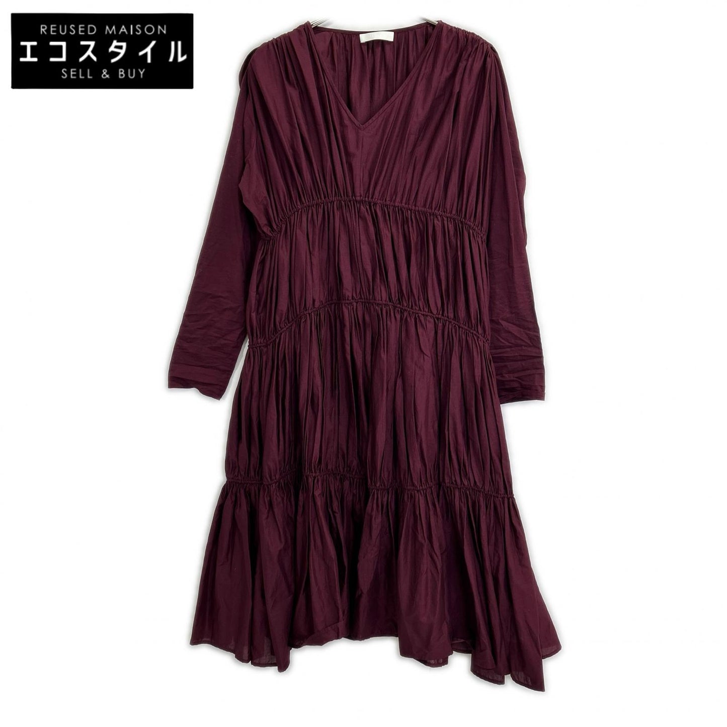 3410300029 Wine Red OPHELIA Tiered Dress One-Piece XS Ladies