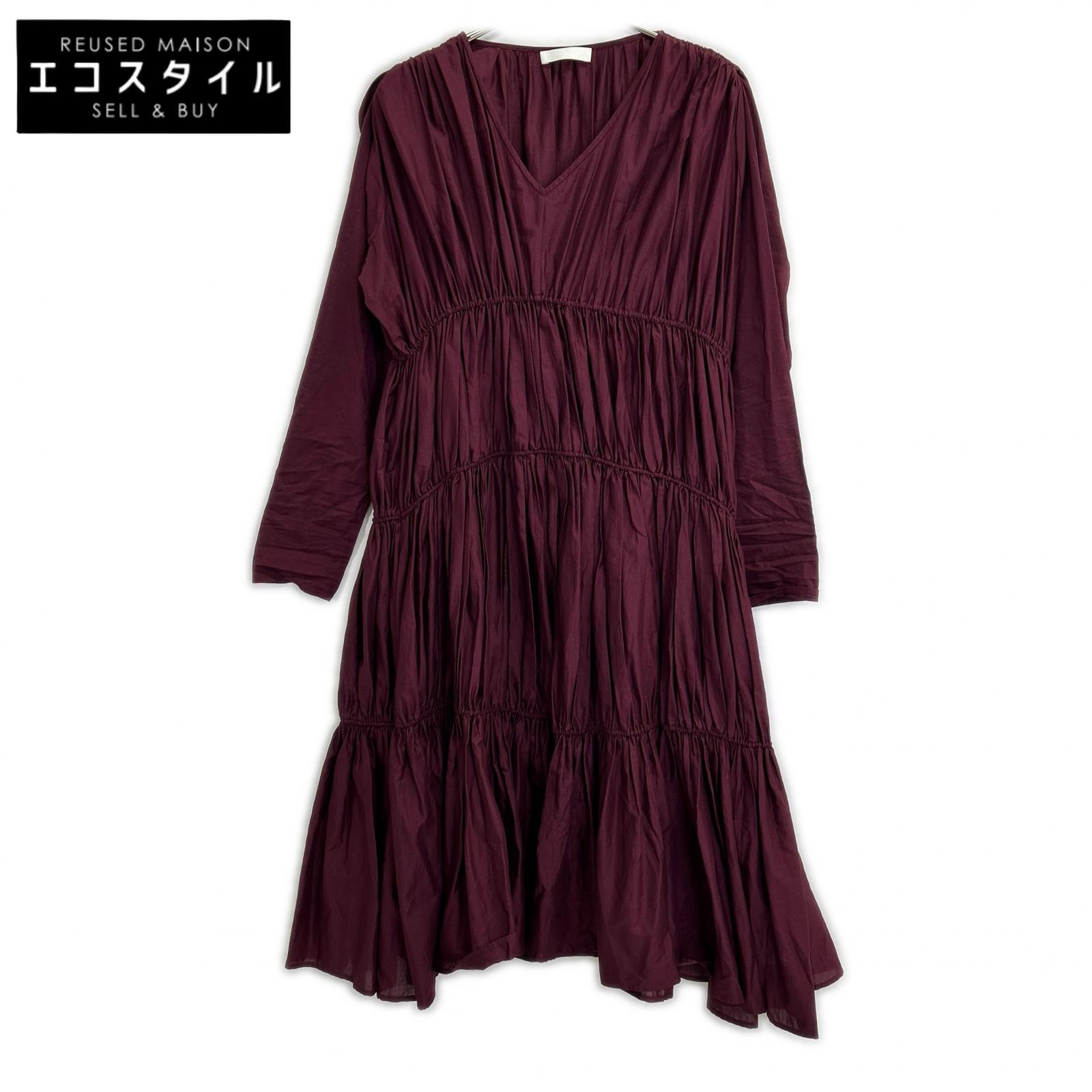 3410300029 Wine Red OPHELIA Tiered Dress One-Piece XS Ladies