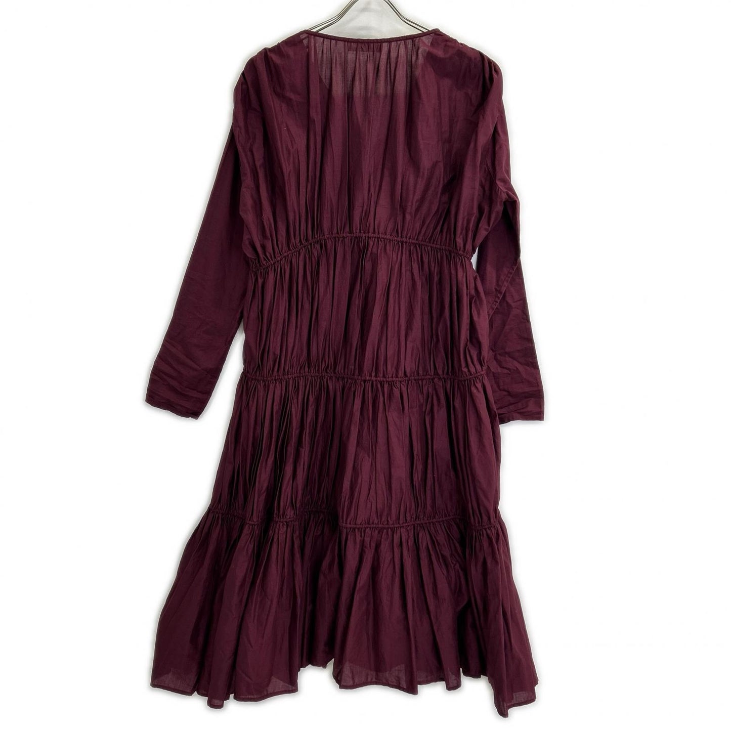 3410300029 Wine Red OPHELIA Tiered Dress One-Piece XS Ladies