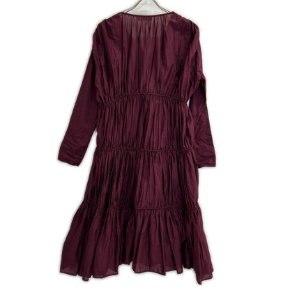 3410300029 Wine Red OPHELIA Tiered Dress One-Piece XS Ladies