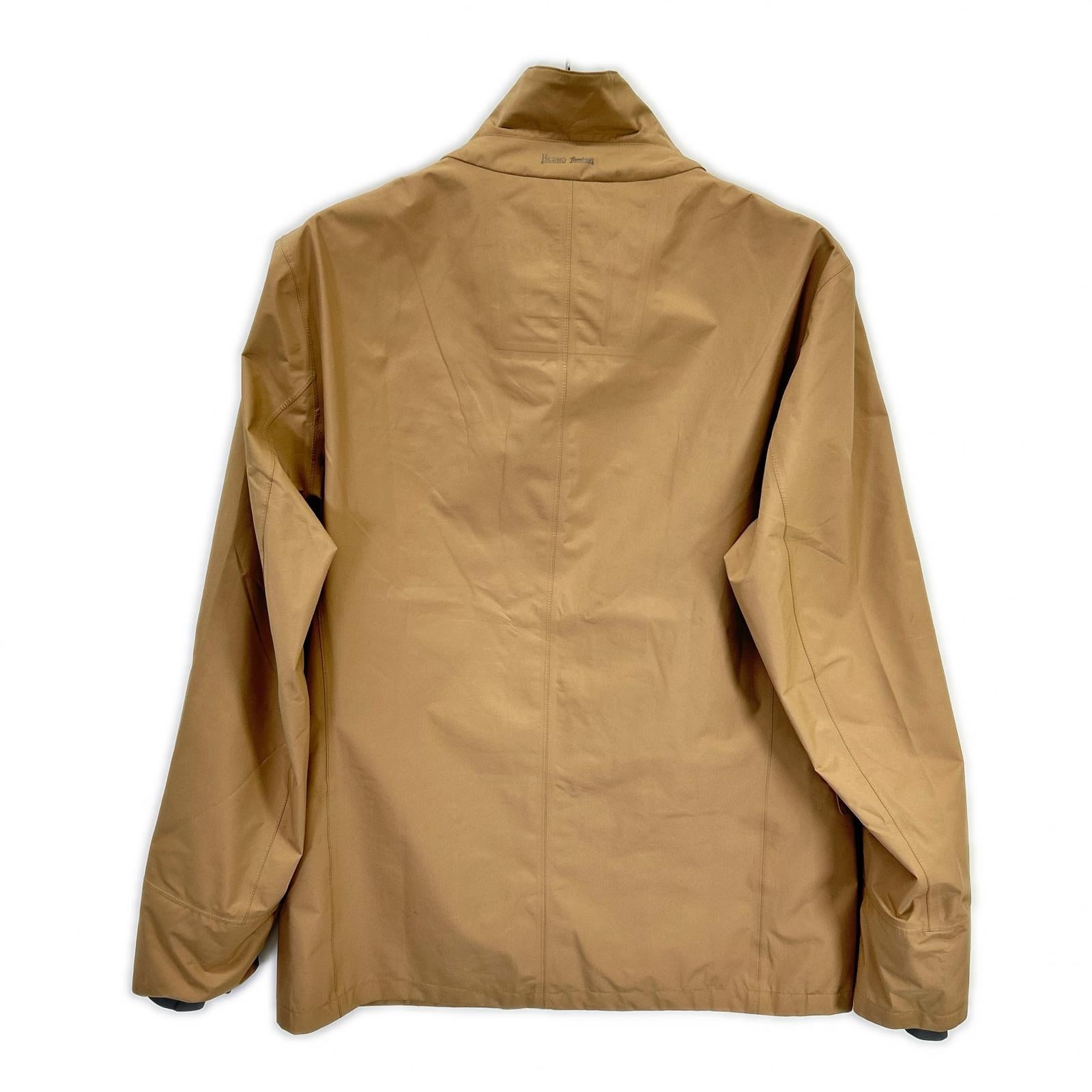 HERNO Herno GA017UL 19' Beige Laminar 2-Layer Stand Collar Double Zip Blouson Light Jacket Coat