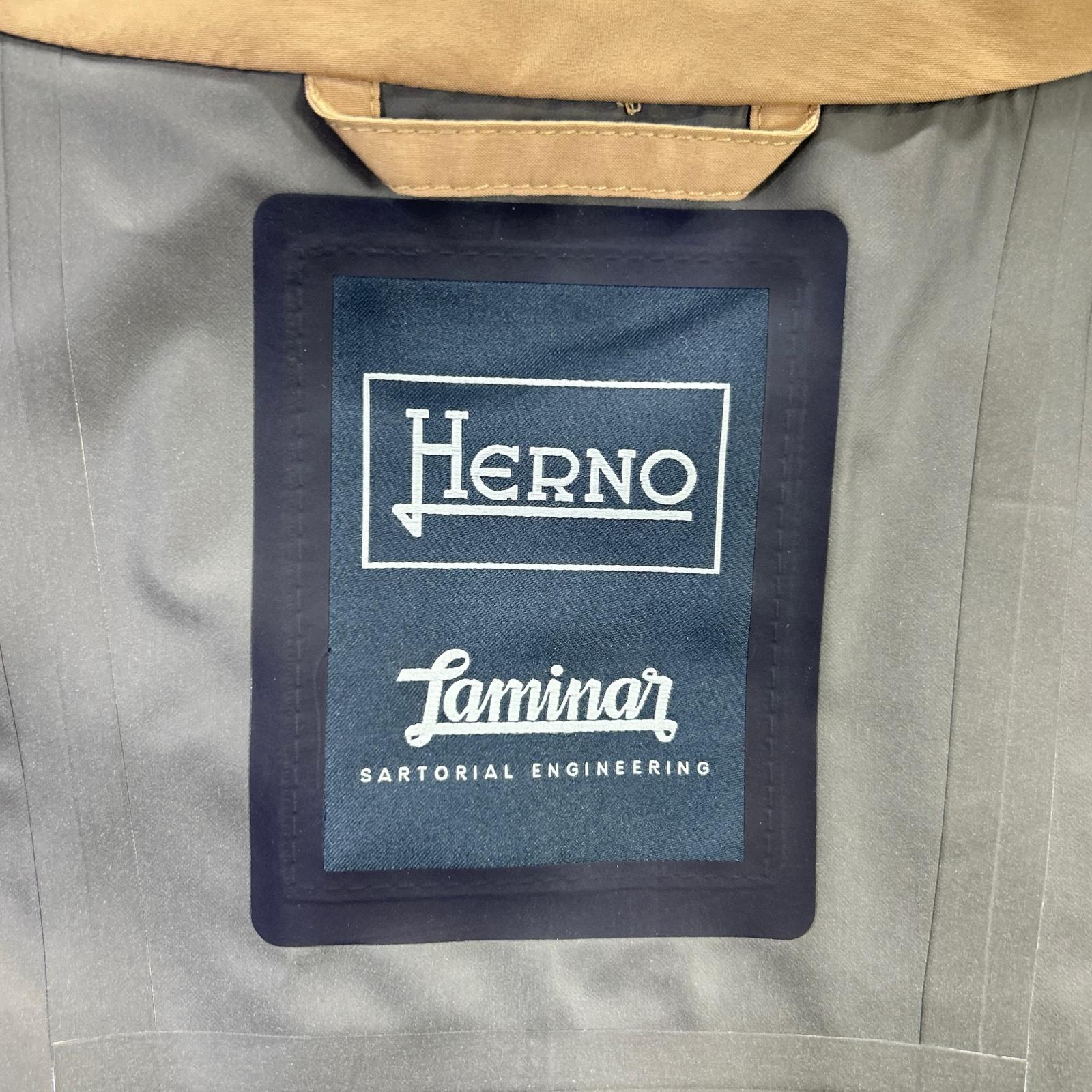 HERNO Herno GA017UL 19' Beige Laminar 2-Layer Stand Collar Double Zip Blouson Light Jacket Coat